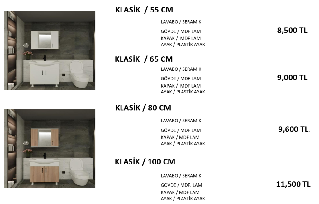ekonomik banyo modeli klasik