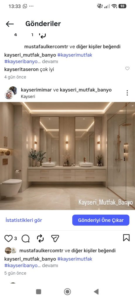 Modern ve şık banyo tasarımı